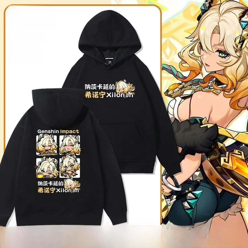 

Худи Xinon Joint Name Game Surrounding Fire Soul Casting Twice, повседневная хлопковая толстовка с капюшоном для подростков