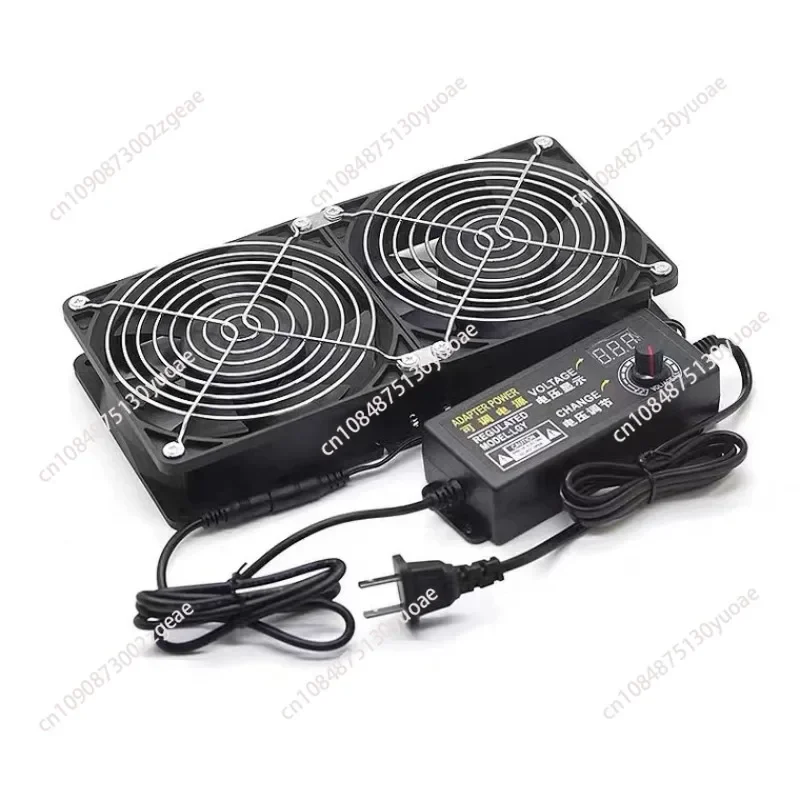 Cooling fan, 12cm chassis, 110V-220V, adjustable speed, graphics card rack, water-cooled exhaust fan