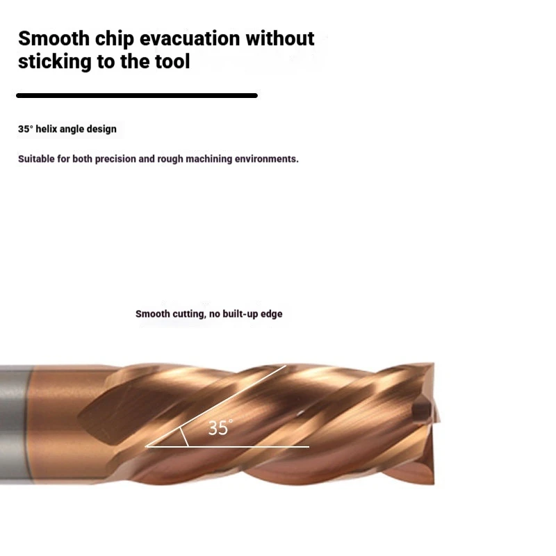 

Tungsten Carbide End Mill 4Flutes Alloy Coated 55Degree HRC55 CNC Steel Cutting Tool Straight Shank 1-20MM for Precision Machini