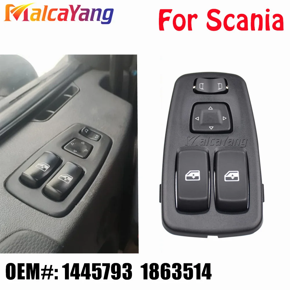 For Scania Electric Window Triple Switch Button 1445793 1863514 Adjust Knob Mirror Control Switch Car Accessories