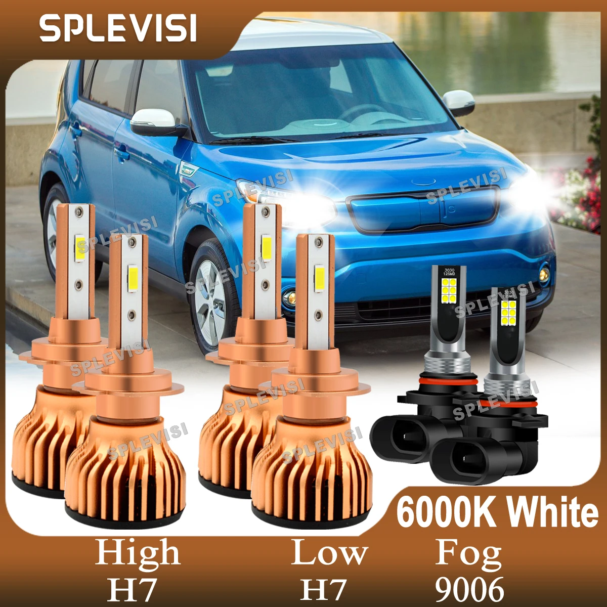 2/4/6PCS Bulbs Led Car Light CSP Chips Powerful Car Headlights 650W 65000LM For Kia Optime 2003 2004 2005 High Low Beam Foglamp