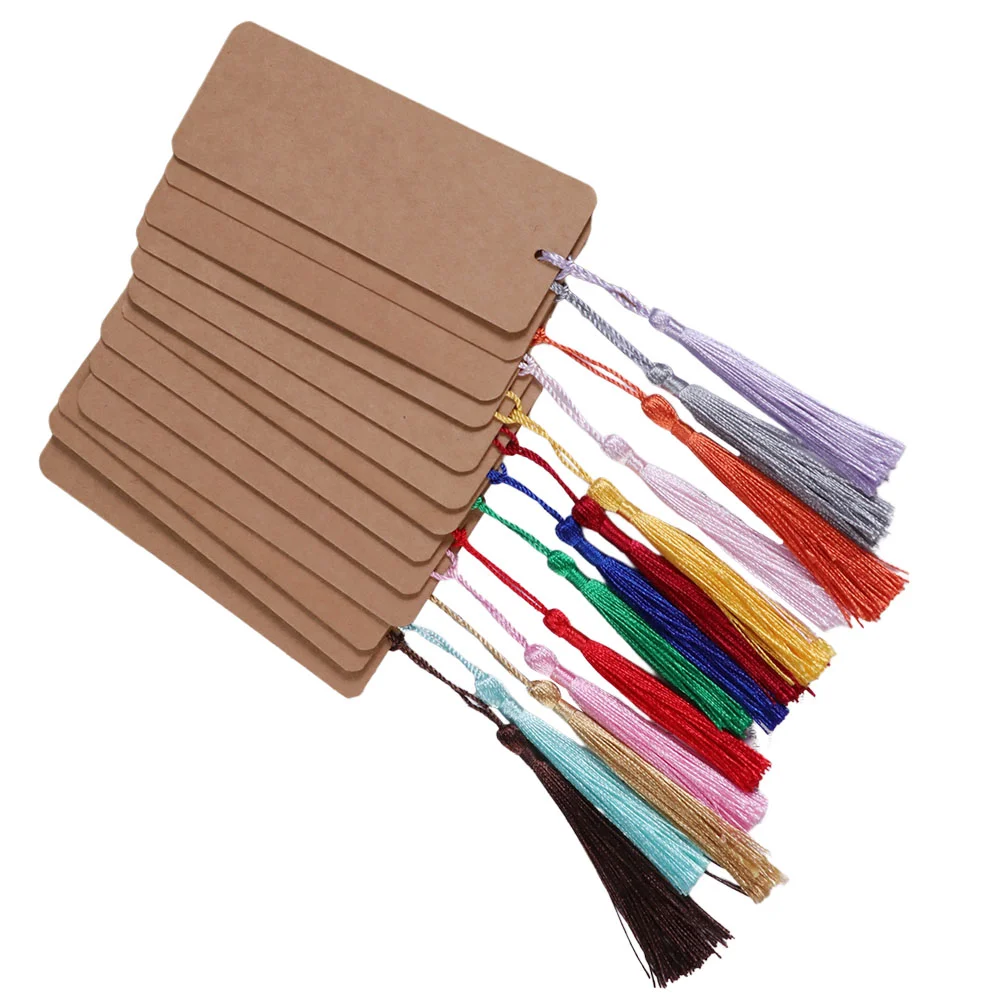 

30 Pcs Tassels for Bookmarks Paper Blank Labels DIY Sublimation Blanks Brown Decor