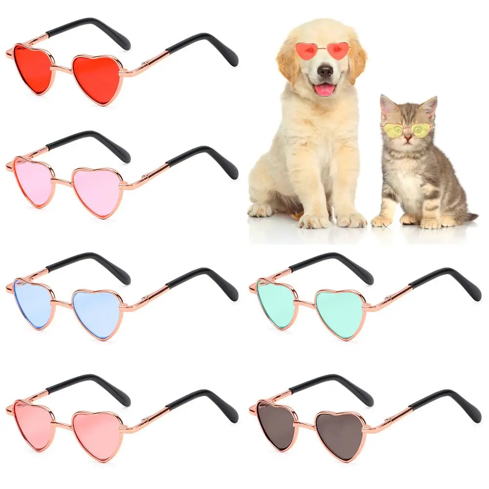 Retro Cosplay Dolls Sunglasses Party Dog Glasses Heart Metal Sunglasses Cat Glasses Cats Small Dogs