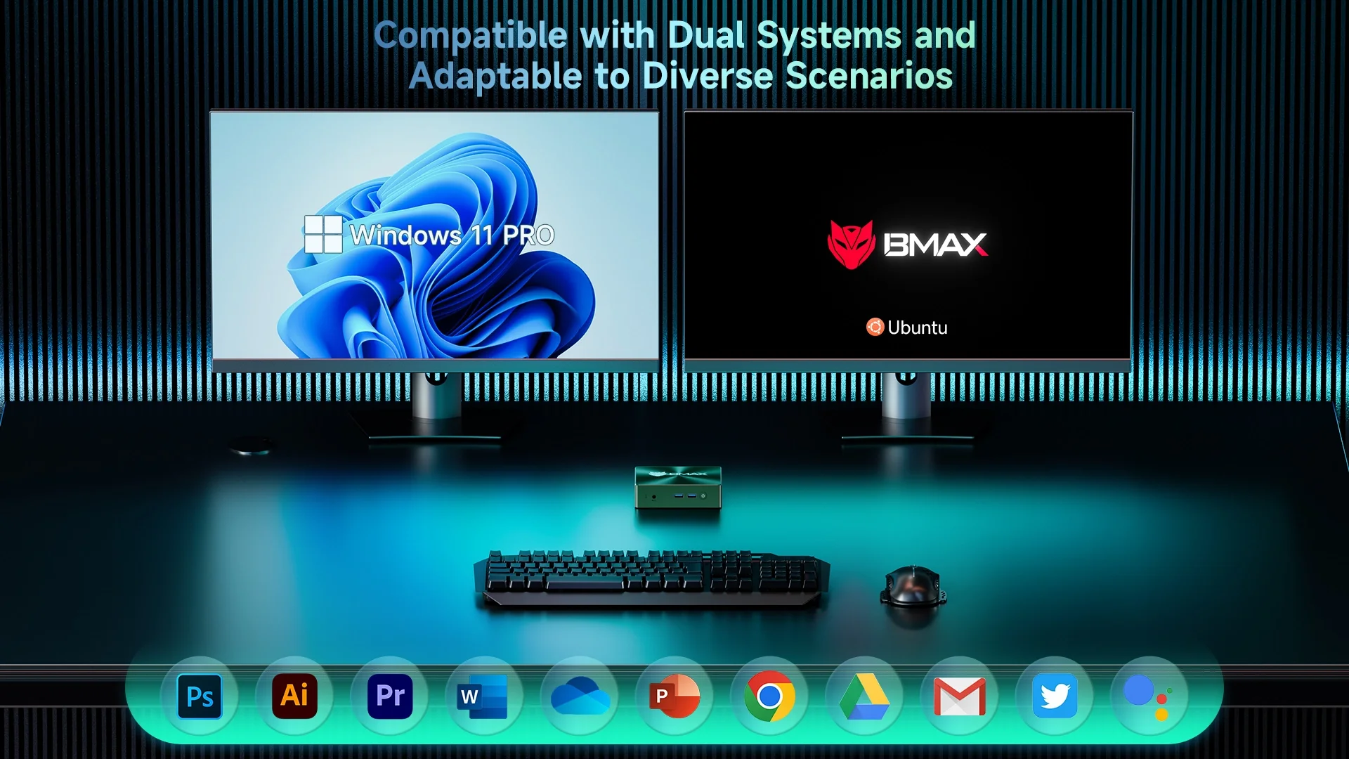 2026 New Model BMAX B6 Turbo MIni PC 16GB DDR4 (Up to 32GB) 512GB SSD (M.2 SSD Slots*2) Intel Core I5 8257U Processor Win11 Pro Dual SSD 4K Mini Desktop Computer