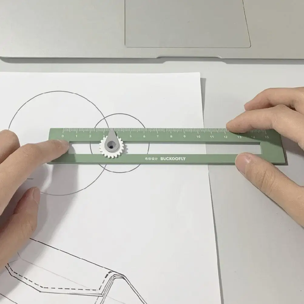 Plastic Compass Ruler 2 Pcs Students Stationery Measuring School Drawing Multipurpose Office Integrated Straightedge Circle