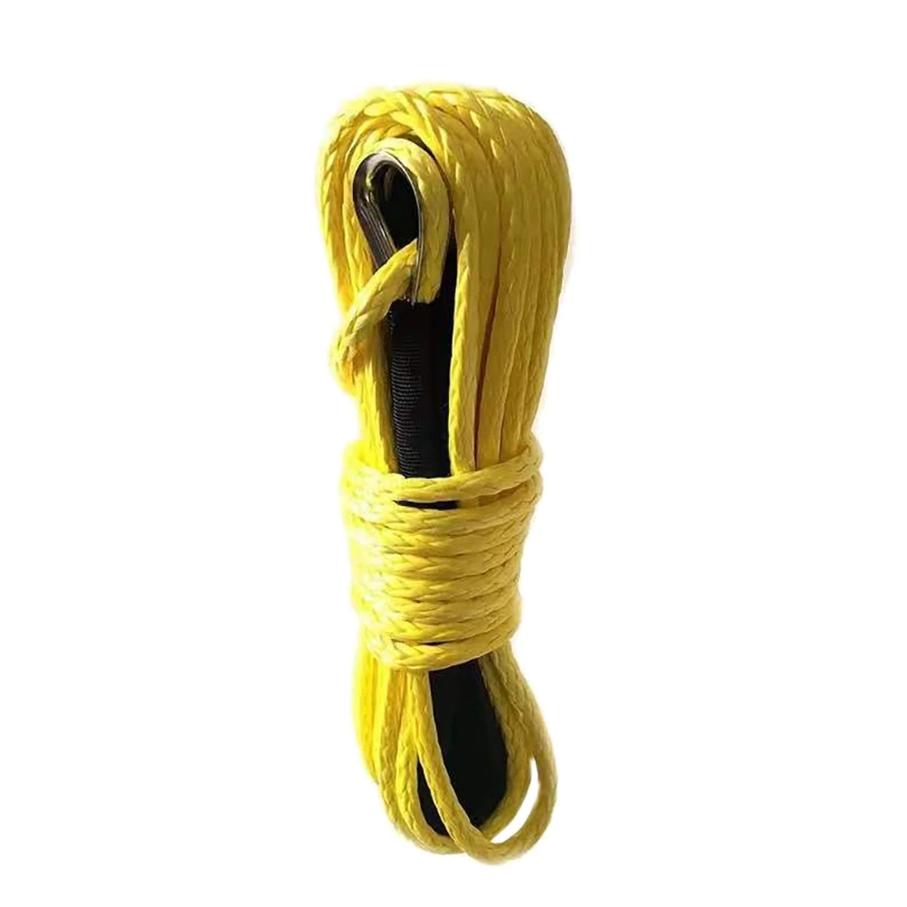 Yellow Synthetic Winch Rope 1/4 x 50Ft Synthetic Winch Rope Line Cable for ATV UTV SUV Truck Boat