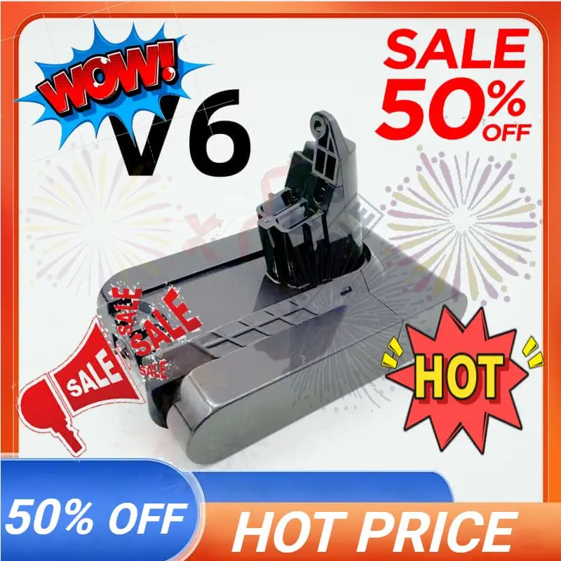 SWZY New 6800mAh/9800mAh for Dyson V6 V7 V8 Series DC62 SV11 SV1Vacuum Cleaner Rechargeable Battery