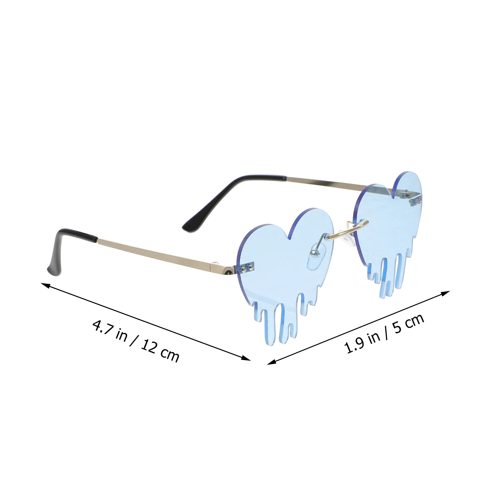 

Colorful Heart Shaped Sunglasses PC Material Lightweight Metal Legs Curved Feet Festival Daily Wear Neon