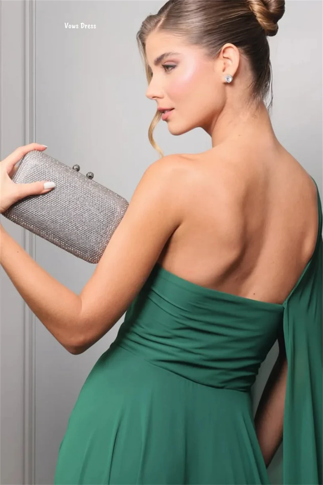 Vows Luxurious Women's Evening Dresses Woman Elegant Custom Made Prom Gown Line A Green Chiffon Party Dress for Wedding 2025