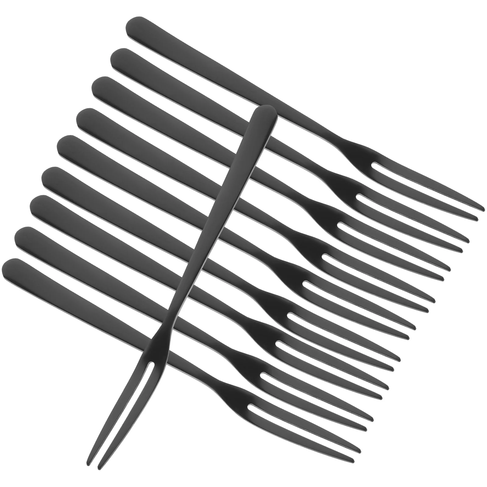 

10pcs Stainless Steel Fruit Forks 2 Prong Salad Dessert Picks Reusable Party Appetizer Tools For Home Beach Hotel Cafe Kitchen
