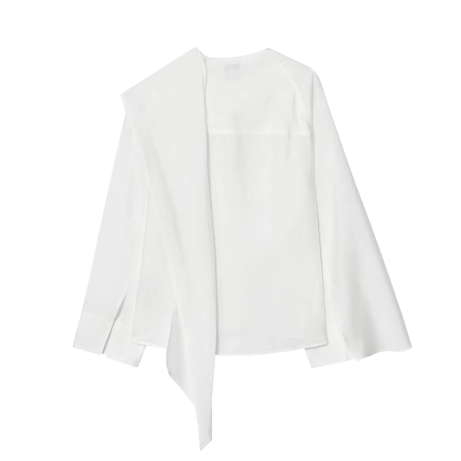 Faionable Casual Women's irt JNLEAOG Autumn New Sle Versatile Long Sve Polyester Flared Collar ex Polyester Fiber