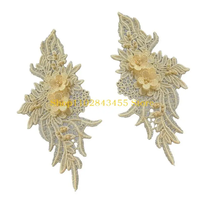 49mc remendos costura flores delicadas para vestidos casamento pérolas para vestido noiva aplique decorativo