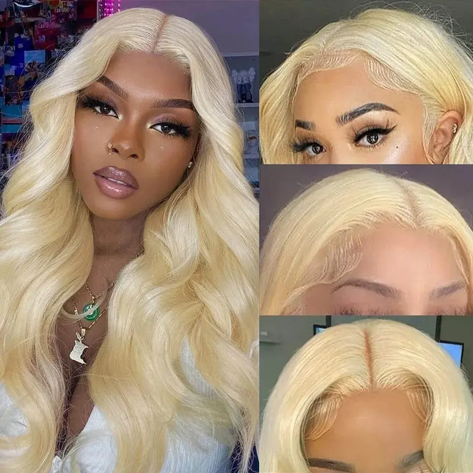 Rosabeauty HD Transparent 613 Blonde Body Wave 13x6 Lace Front Human Hair Wig For Women Brazilian Lace Frontal Wig PrePlucked