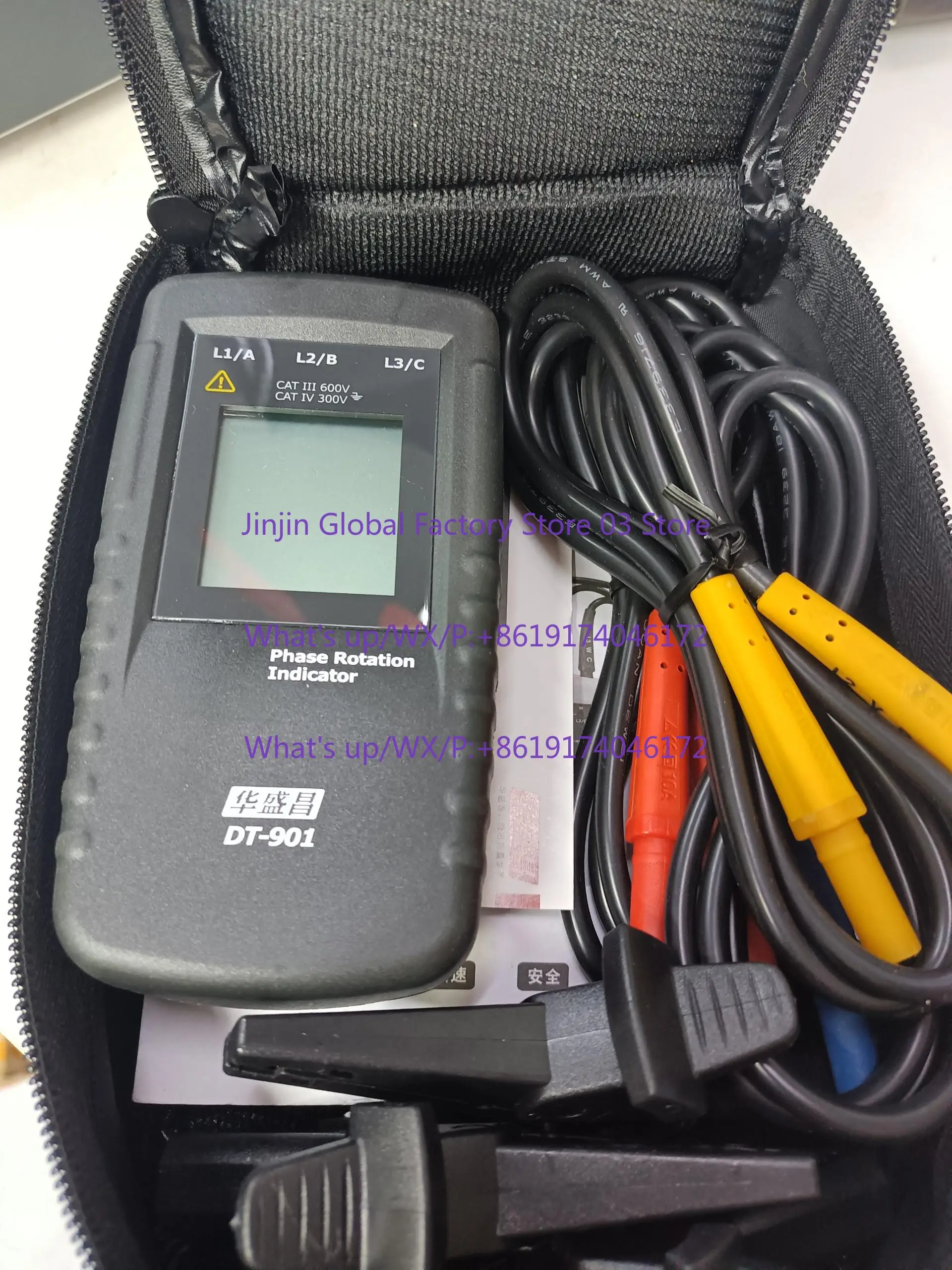 DT-901 Phase Meter Three-phase Alternating Current Phase Detector Phase Sequence Turn Indicator DT-901