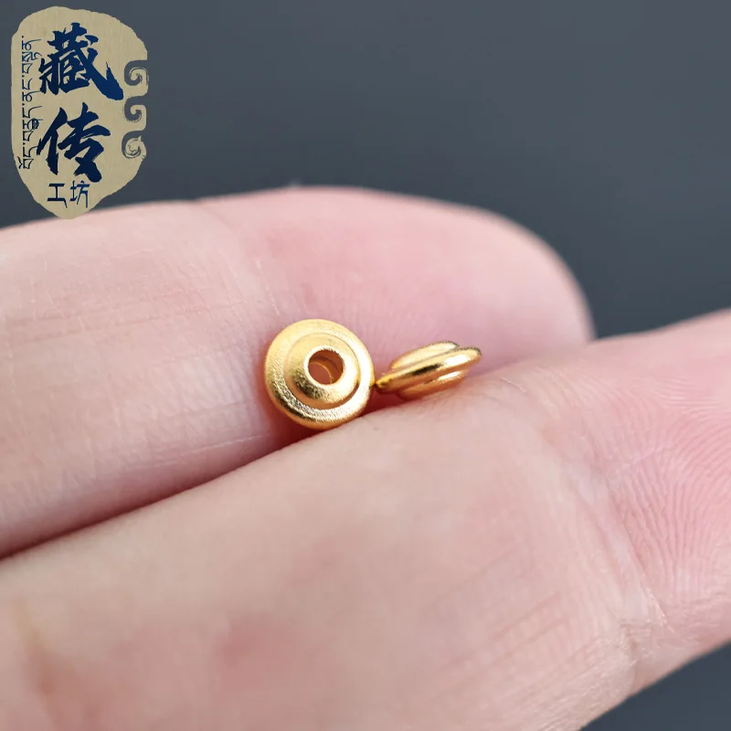 

Браслет-нить из 8K золота с подвесками в виде чаши, маленькими бусинами, жемчугом и бусинами Будды, в тибетском стиле, ручной работы