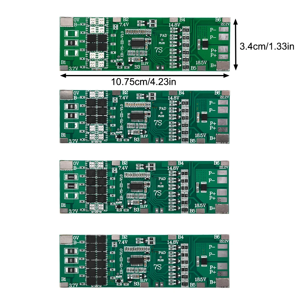 BMS 7S 24V 10A 15A 20A 30A 18650 Lithium Battery Protection Board with Battery Balancer Li-ion Pack BMS for Power Bank Tool