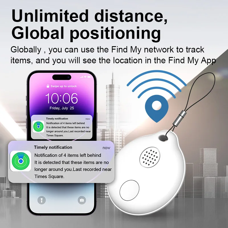 mini GPS Tracker for Dogs Pet Cats Locator Only Compatible with iOS Find My APP Global Anti-loss Device Smart Tag for Keys