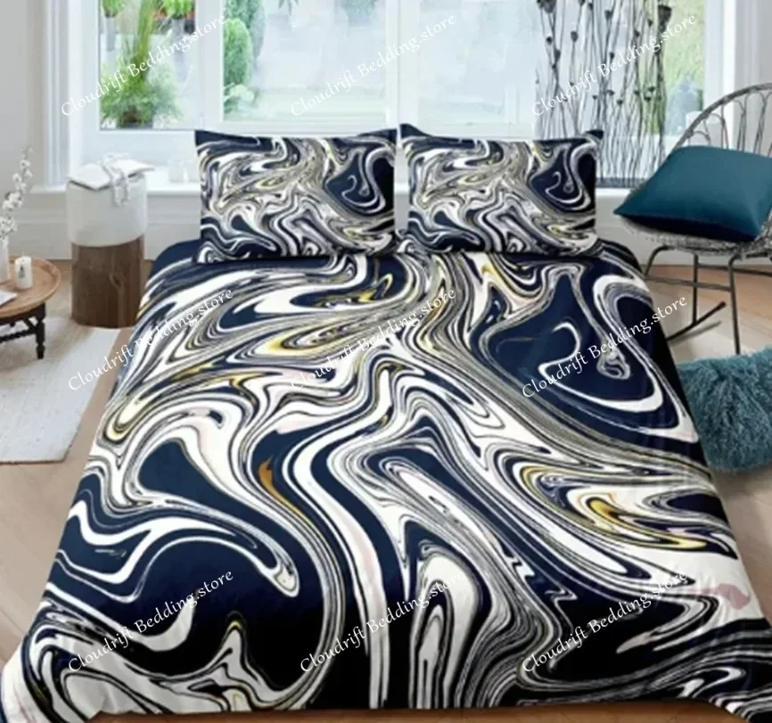 

Golden Marble Pink Bedding Set 3d Duvet Cover Sets Comforter Bed Linen Twin Queen King Single Size Room Decor Kids Adult Modern