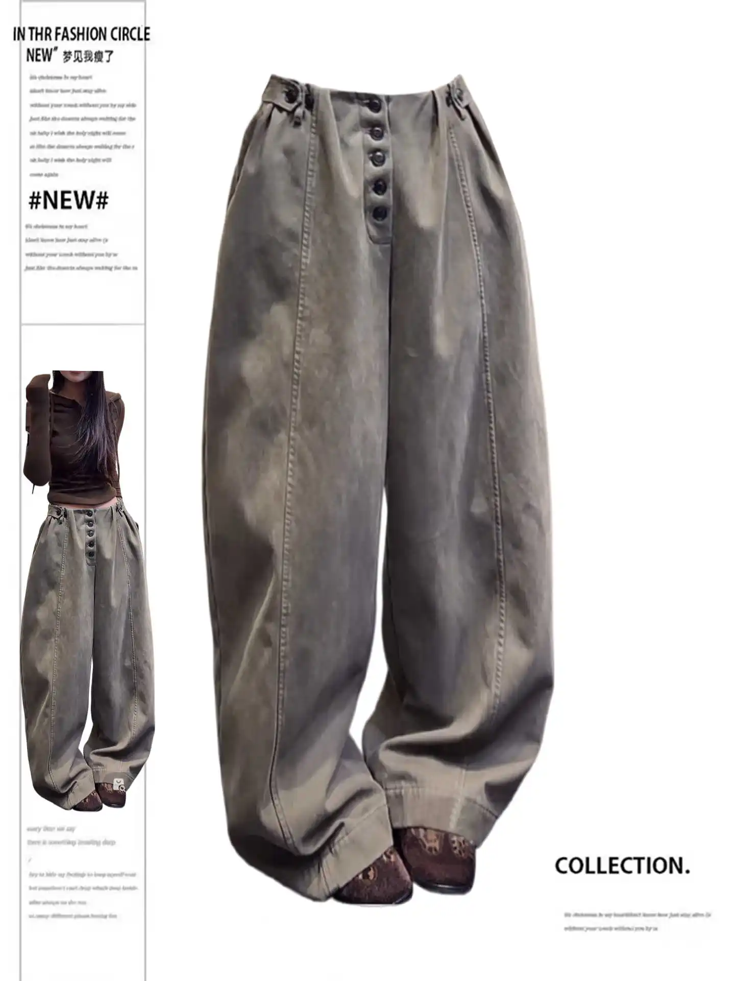 

Женские джинсовые брюки Y2K Мешковатые джинсы Американский Ретро Гранж Харадзюку Ковбойский Шикарный Широкий крой Tide Джинсовые брюки Бойфренд Хип-поп Новый