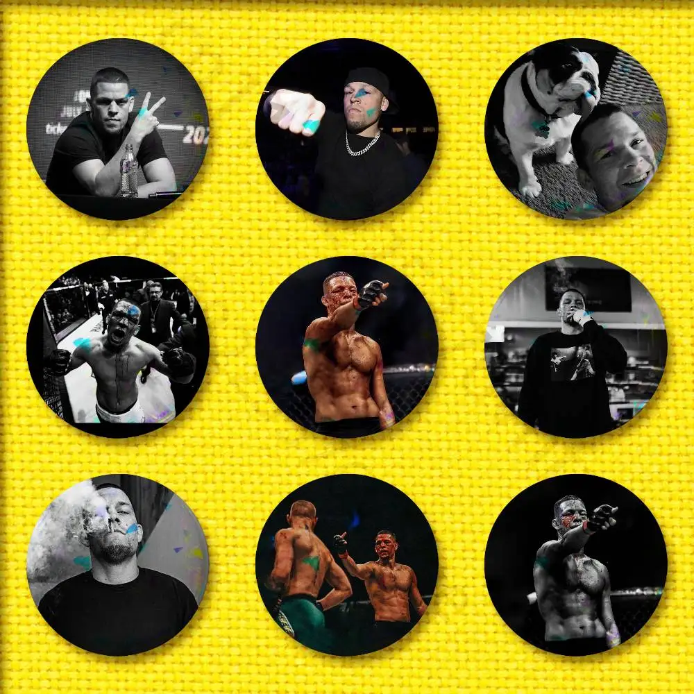 

American N-Nate D-Diaz Badge For 32mm 25mm 44mm 75mm 58mm Round Pin Brooch Insignia Cover Decoration