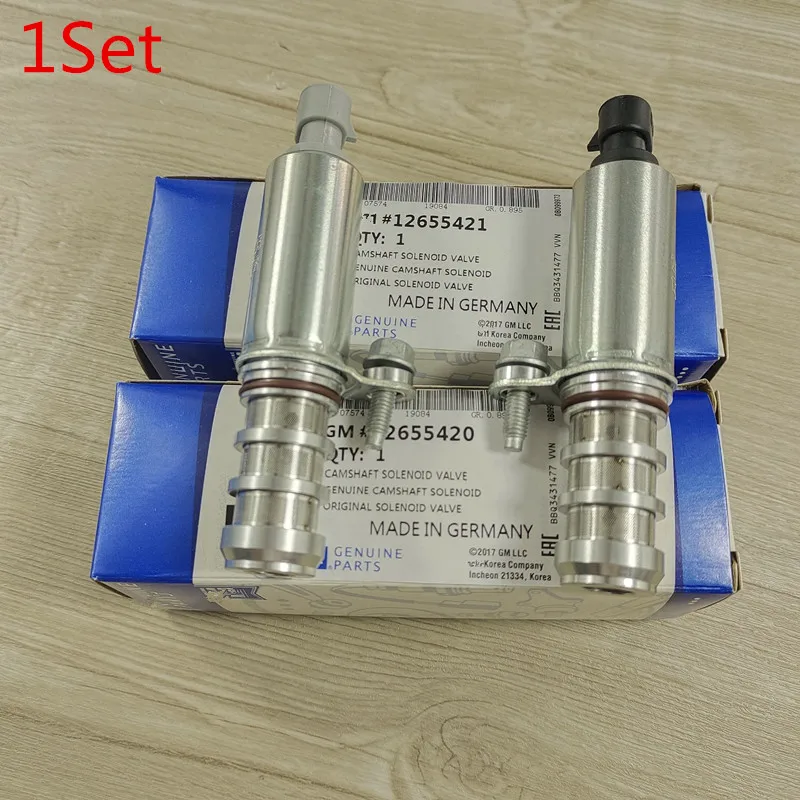 1Set/2PCS Intake & Exhaust Camshaft Actuator Solenoids Solenoid Valve OEM 12655420 12655421 For Chevy Captiva Equinox Terrain