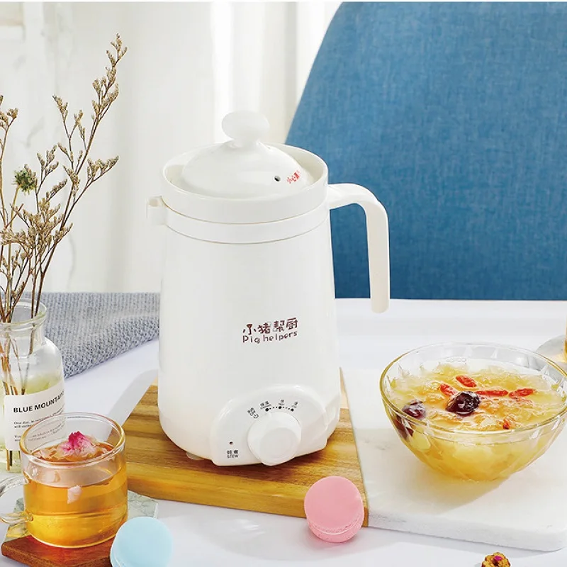 110V Health Cup Office Ceramic Soup Porridge Health Kettle Tea Maker With Temperature Adjust Portable Electric Stew Cup 500ml