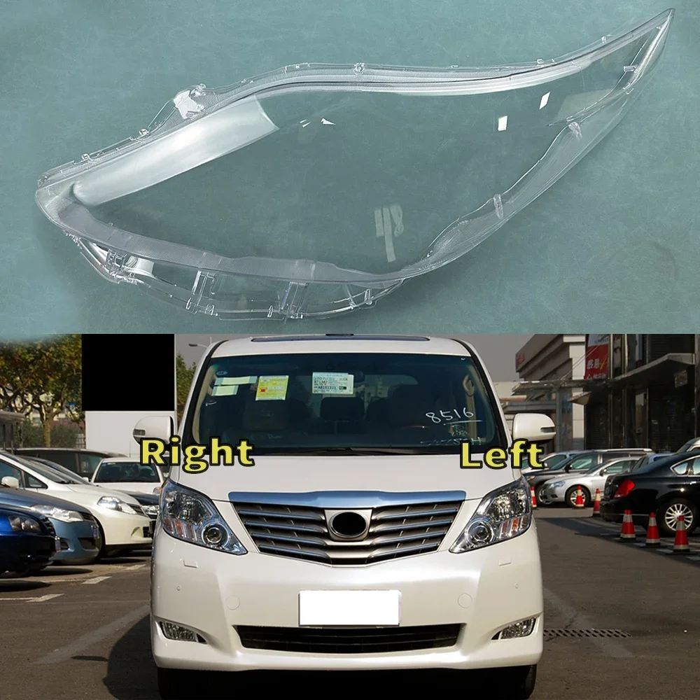 For Toyota Alphard 2008 2009 2010 2011 2012 Headlight Housing Shell Lamp Shade Lens Transparent Headlamp Cover Plexiglass