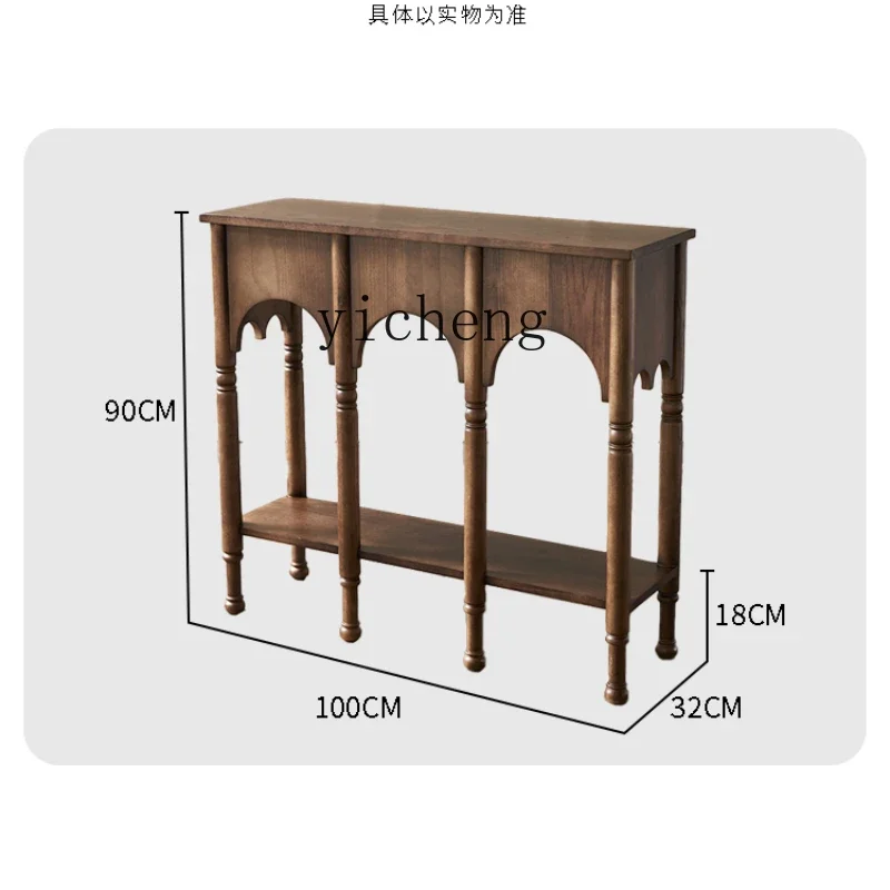 

ZK retro entrance table American medieval living room solid wood side cabinet corridor aisle storage cabinet side table