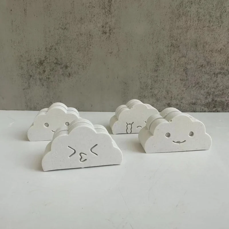 Cloud Expression Smiling Face Business Card Holder Silicone Mold Gypsum Resin Epoxy