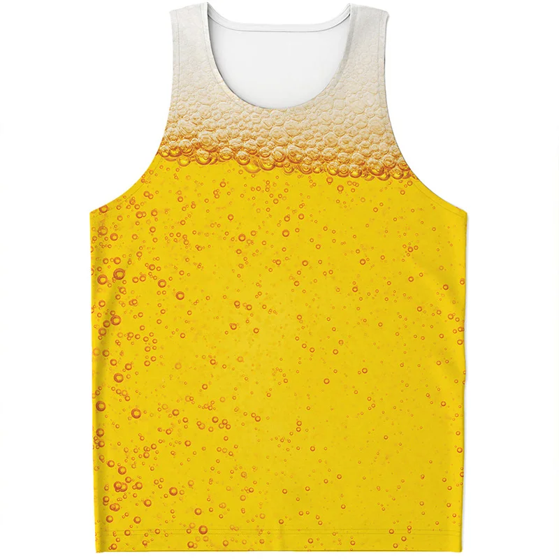 Colorful Beer Hop Graphic Tank Top For Men 3D Printed Beers Vest Streetwear Loose Waistcoat Cool Women Sleeveless Tee Shirts