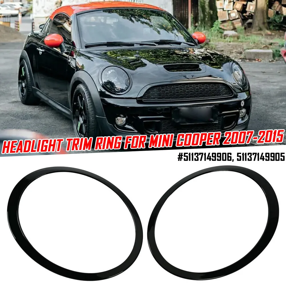 

Комплект из 2 накладок на фары для BMW MINI COOPER F55/F56/F57 2014-2021, OEM 51137300631, 51137300632, 51712355791