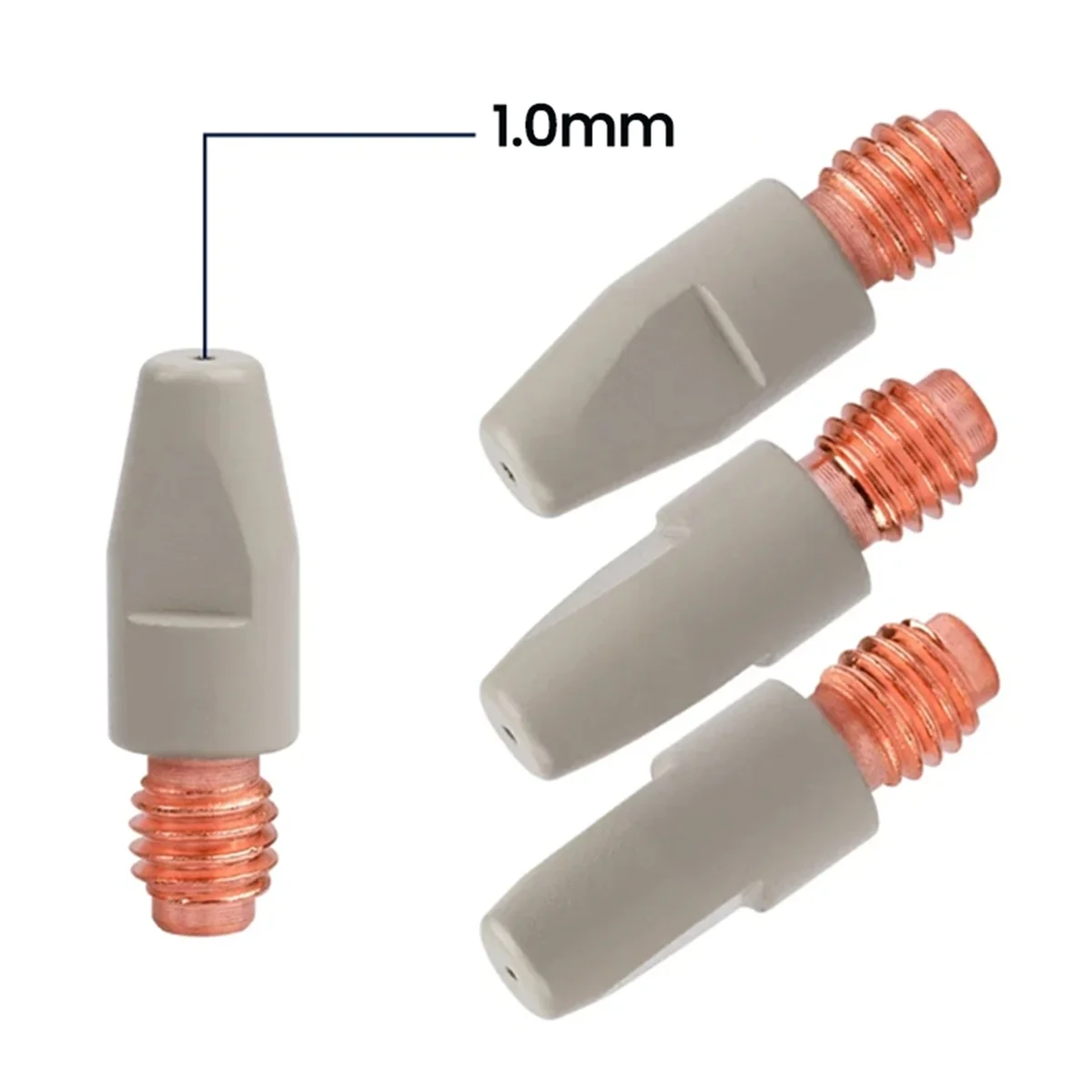 N18R 10PCS 36KD Welding Contact Tips Coating Protect M8 Gas Nozzle Tip 1.0mm MIG Welding Torche Welding Tool Parts