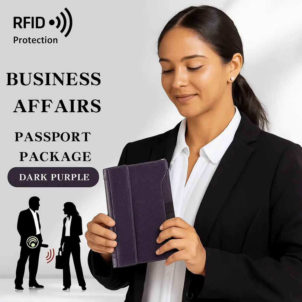 

Сплошной цвет, держатель для паспорта, RFID-блокировка, слот для билета, держатель для кредита, дизайн с зажимом, кожаные кошельки для паспорта, защита для сумки для карт