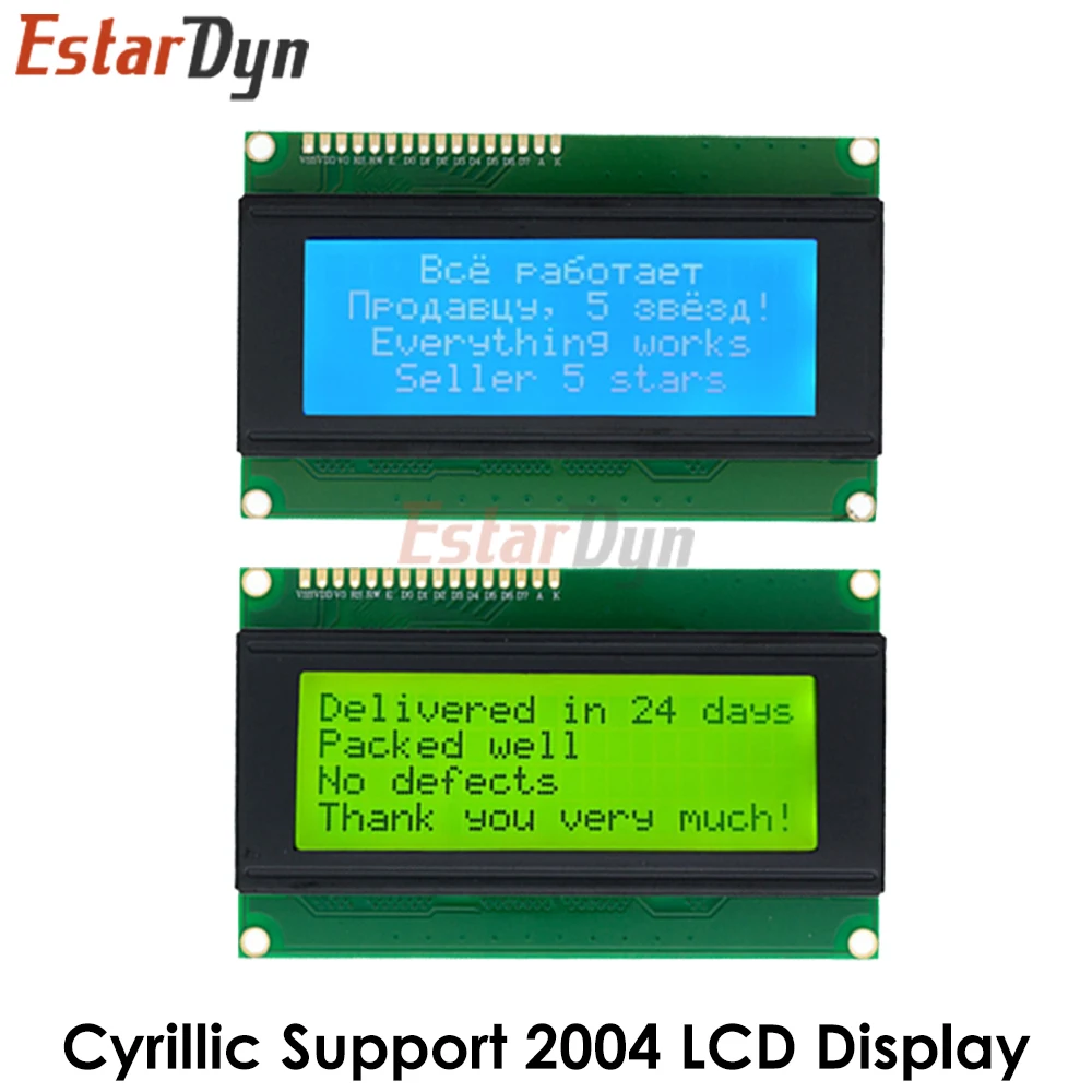 Estardyn LCD2004 20X4 5V Character Display Module Blue Backlight IIC I2C Serial For Arduino DIY Project Cyrillic Support LCD