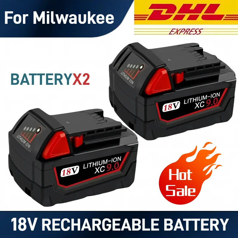 

100% For Milwaukee M18 18V 12Ah Rechargeable Power Tool Lithium Battery，For Milwaukee Replacement 48-11-1860 48-11-1850 Battery