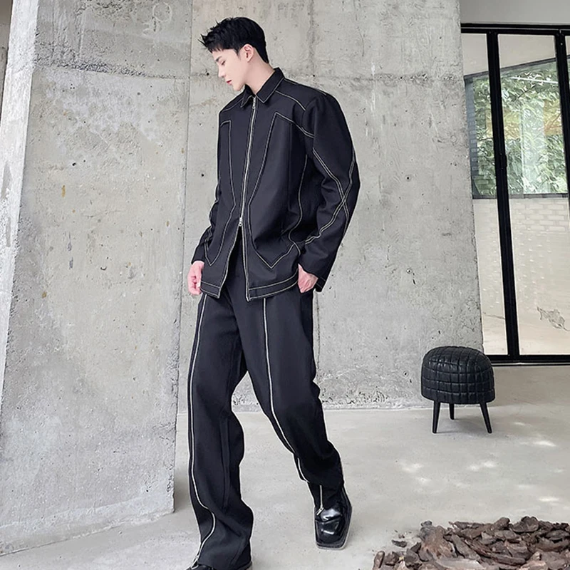 LUZHEN الأصلي شخصية التطريز مخطط مزدوج سستة سترة غير رسمية الرجال 2025 الخريف العصرية معطف الذكور وسيم JY4593 #6