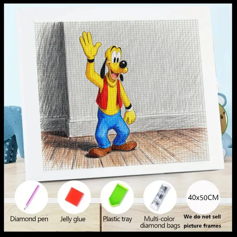 

1PC Disney Pluto 5D Full Drill Diamond Painting Kit, DIY Cute Cartoon Dog Character Rhinestone Crystal Gem Art Set for Adults &