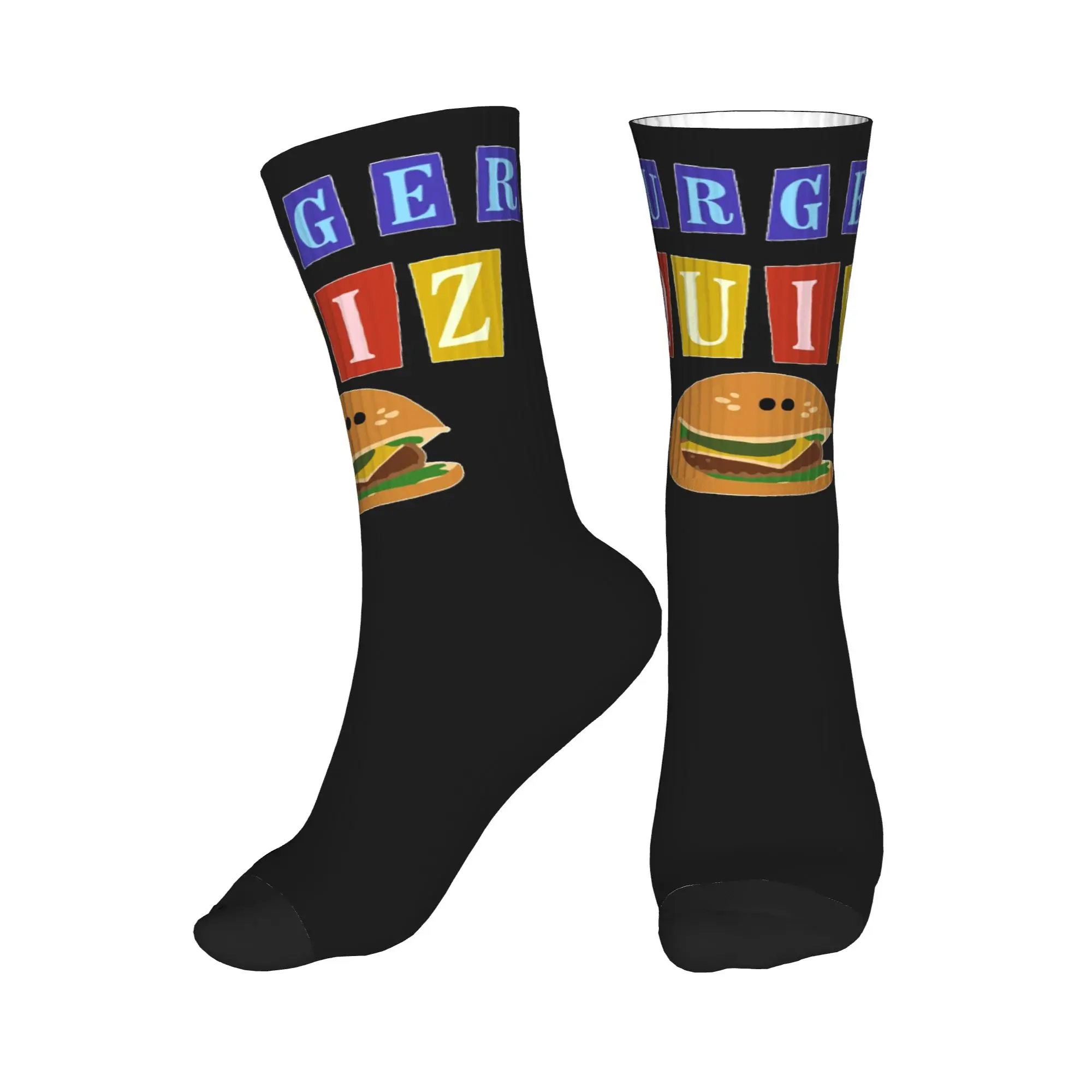 

All Seasons Burger Quizz New Logo Sport Middle Tube Socks Super Soft Crew Socks Fashion Stockings for Men Women
