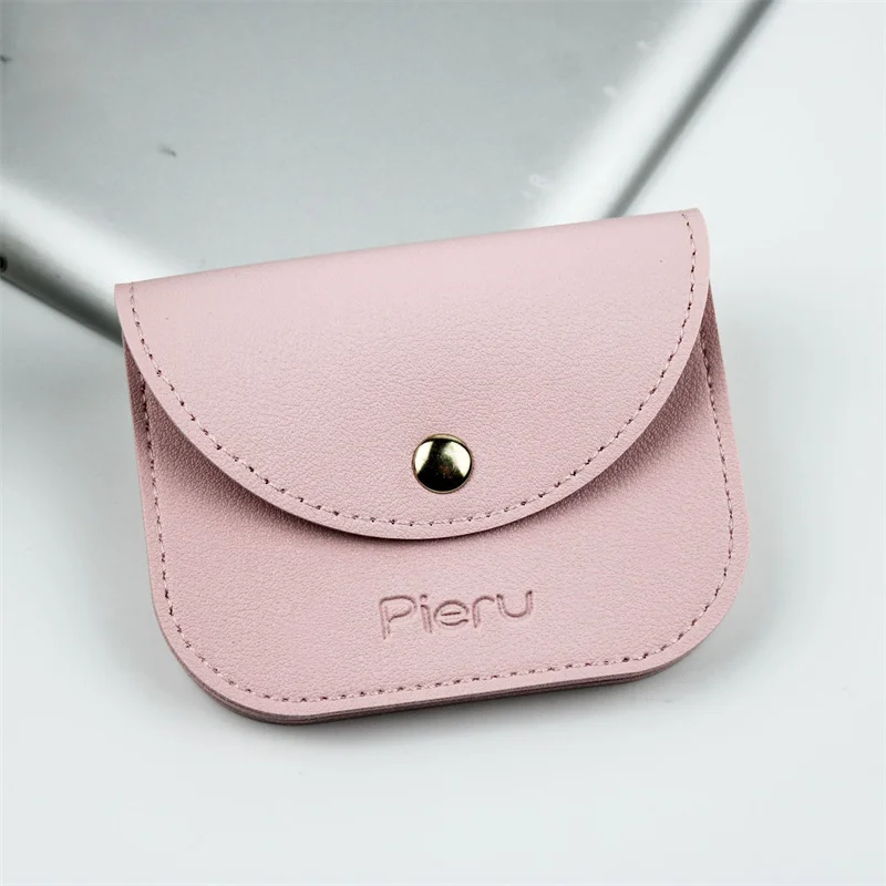 Fashion Brand Leather Purses For Women With Snap Button Coin Wallet Document Holder Coin Purse Children's Bag Girls Change Purse