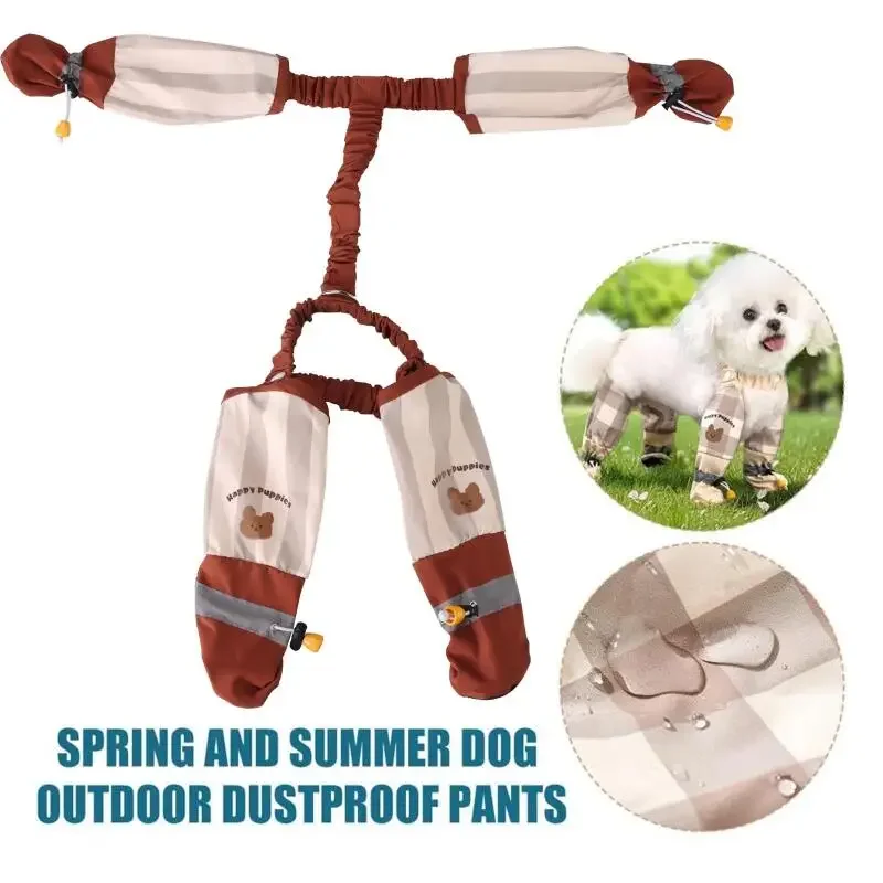Pet Strolling Going Out Pants Adjustable Full Leg Protection Dog Boot Leggings Waterproof Dust-proof Jumpsuit Shoes Dog Supplies