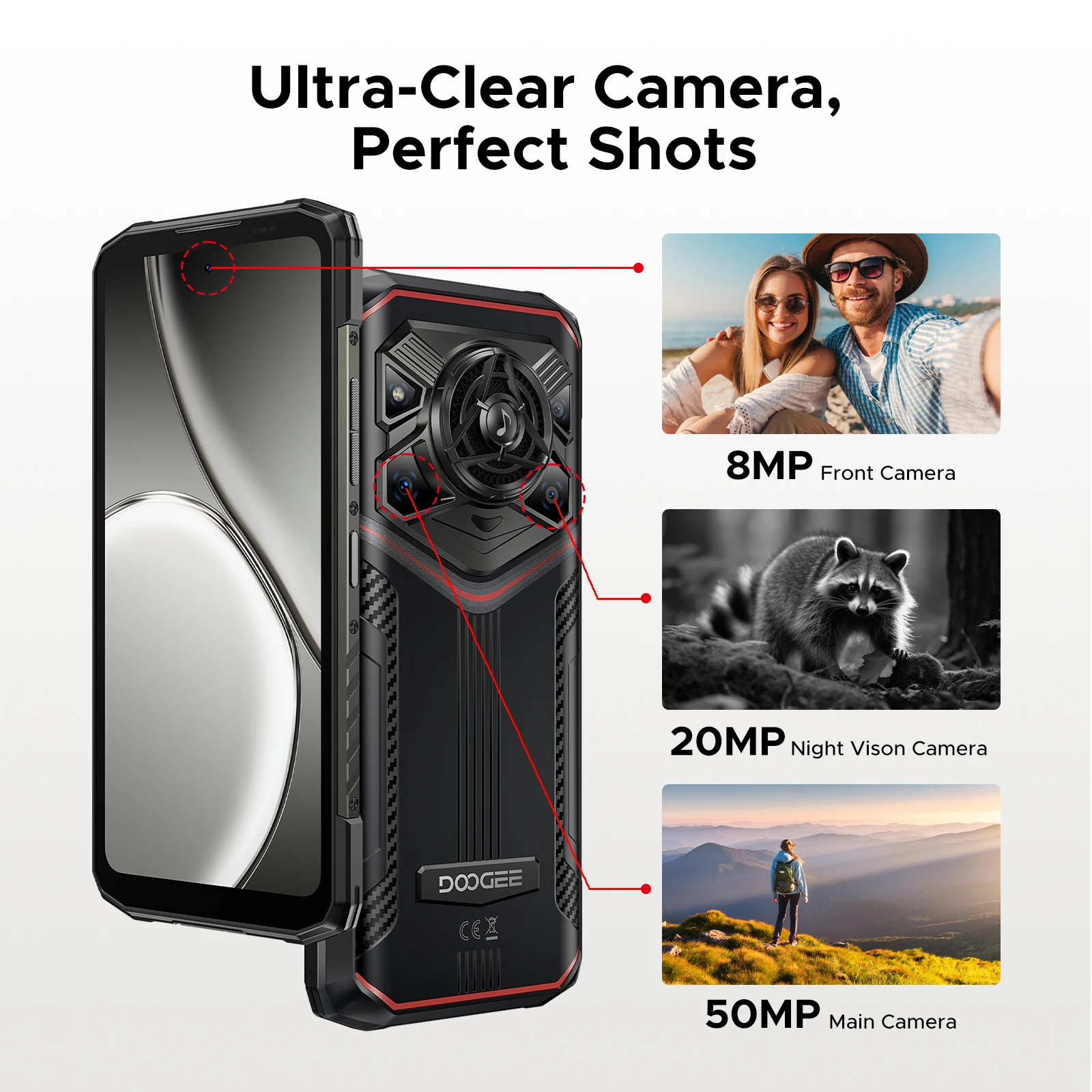 DOOGEE Blade20 Pro هاتف متين بشاشة 6.6 بوصة Gemini AI 125dB مكبر صوت بطارية 11800 مللي أمبير في الساعة 24 جيجابايت (6 + 18) 256 جيجابايت أندرويد 15 NFC هاتف ذكي