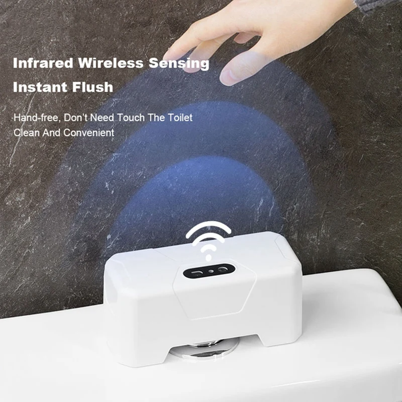 Toilet Smart Sensor Flusher Toilet Flushing Sensor Automatic Toilet Flush Button +2 X Transmitter