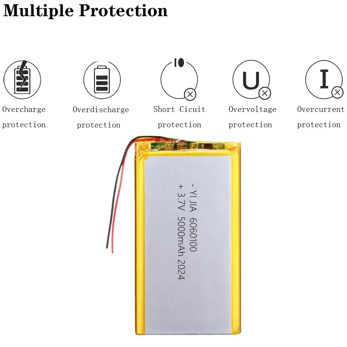 6060100 polymer lithium battery 3.7v 5000mAh lithium ion batteries for Laptop learning machine tablet PC rechargeable battery