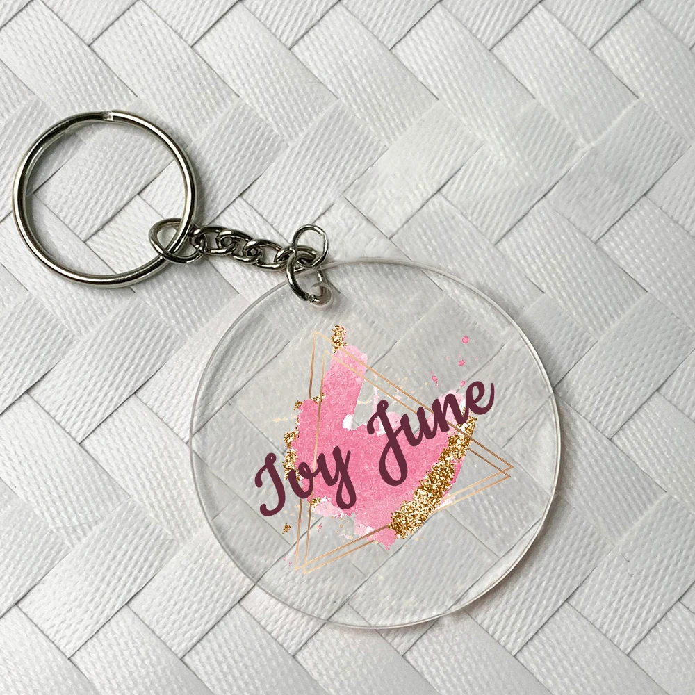 Personalized Keychain Pendant geometry with Name Key Chain Keyring Mobile Phone Bag Jewelry Accessories wedding birthday Gifts