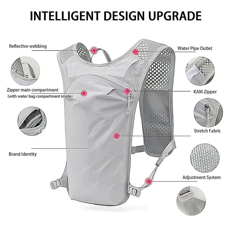 Hydration Pack Vest for Cycling Running Hiking Breathable Outdoor Marathon Cross Country Hiking Backpack