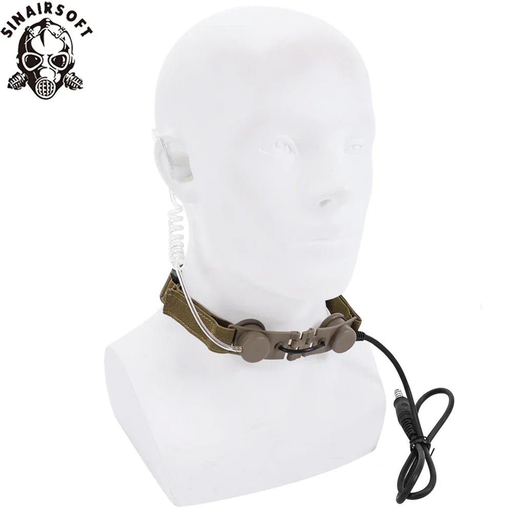 

Z-tactical Z Tactical Headphones Throat Microphone Headset PTT Portable Radio Mic Neckband Hunting Airsofte Throat Mic Earphone
