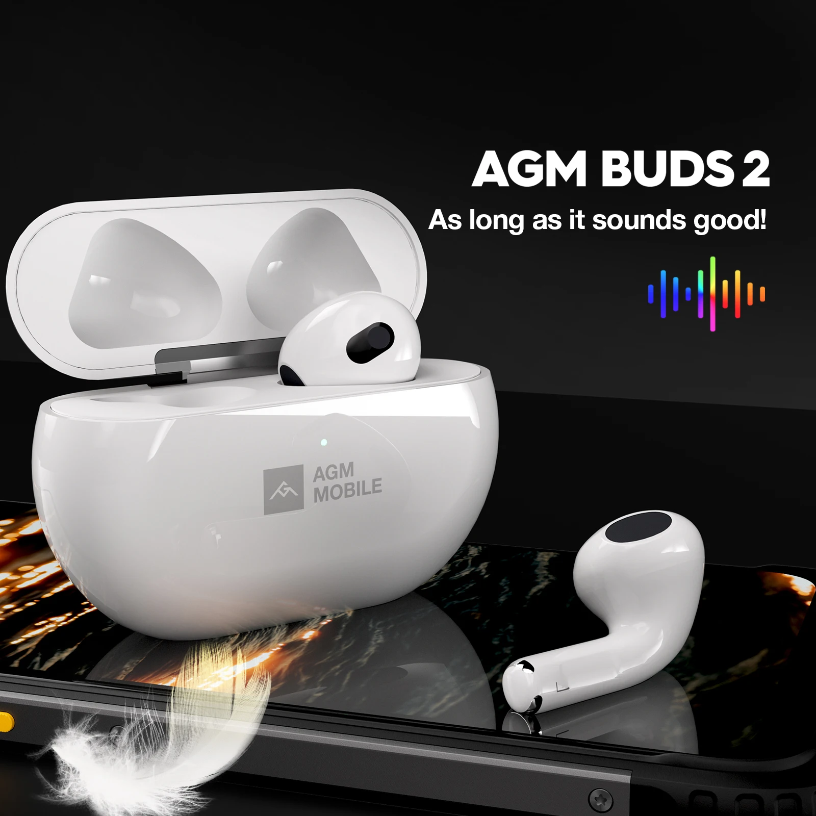 AGM BUDS 2  Earphone Touch Ergonomic semi-in-ear design 120h standby 20h playback weighs 3g fit running exercising Outdoor