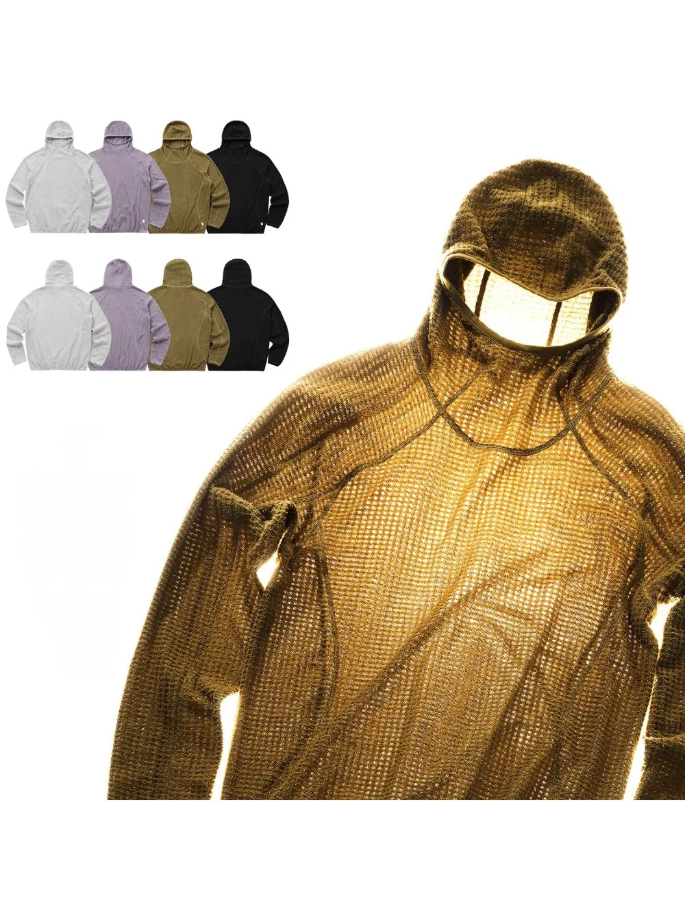 Heren luchtfleece trui met capuchon herfst en winter nieuw lichtgewicht thermisch hoodiepaar - afbeelding 2
