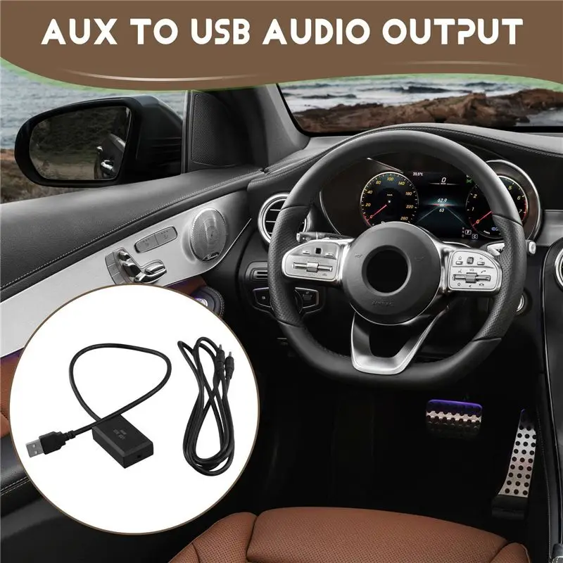 Clear 2Pcs 7 Inch Car Screen Audio Input AUX To USB Audio Output AUX Activator For Mercedes Benz NTG 5.0 System