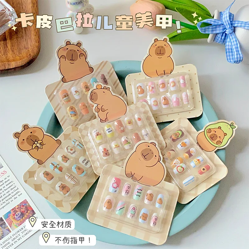 

Press On Nails For Kids Kawaii Capybara Press on Nails for Girls Kids Fake Nails hand-made DIY Nail Charm Press On Nail Art
